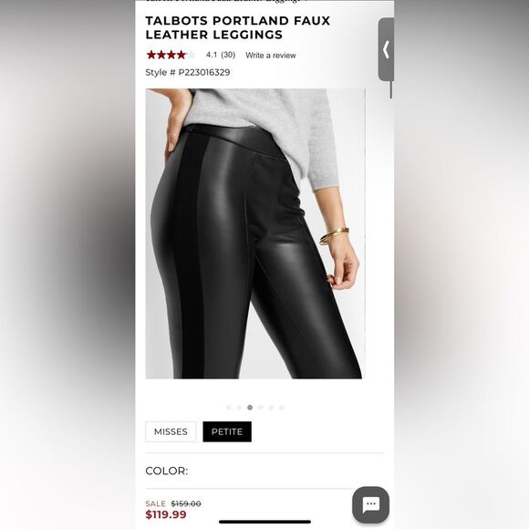 TALBOTS Portland FAUX Black
LEATHER LEGGINGS Size 6 women NWT🏷 - Picture 11 of 13